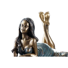 Decorative Figure DKD Home Decor Lady Copper Resin (30,5 x 15,5 x 28,5