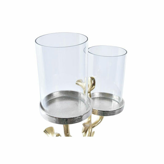 Candle Holder DKD Home Decor Crystal Golden Aluminium Birds (29 x 15 x