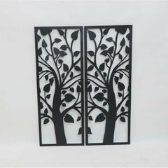 Wall Decoration DKD Home Decor (2 Pieces) Tree Metal Shabby Chic (35 x