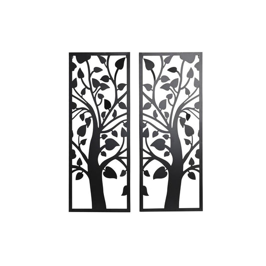 Wall Decoration DKD Home Decor (2 Pieces) Tree Metal Shabby Chic (35 x