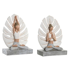 Decorative Figure DKD Home Decor 16 x 7,5 x 21 cm Grey White Yoga (2