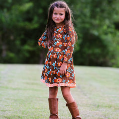 AnnLoren Baby Big Girls Boutique Fall Thanksgiving Floral Cotton