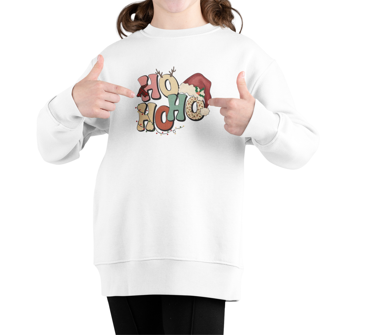 Ho Ho Holiday Knit Sweater  Printed Christmas design  Sweater  || Women Girls Cute reindeer royalty knit collection