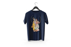 Lord Krishna and Radha Printed Patch Designed T-shirt | Janmashtami Special Printed T-shirt | Religious Printed Design T-shirt