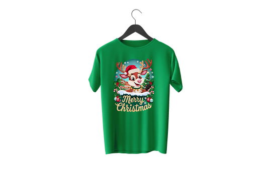 Santa & Stag  Christmas T-shirts Printed Christmas Design ||  Holiday T-Shirts Collection