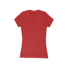 Women's Jersey Short Sleeve Deep V-Neck T-Shirt