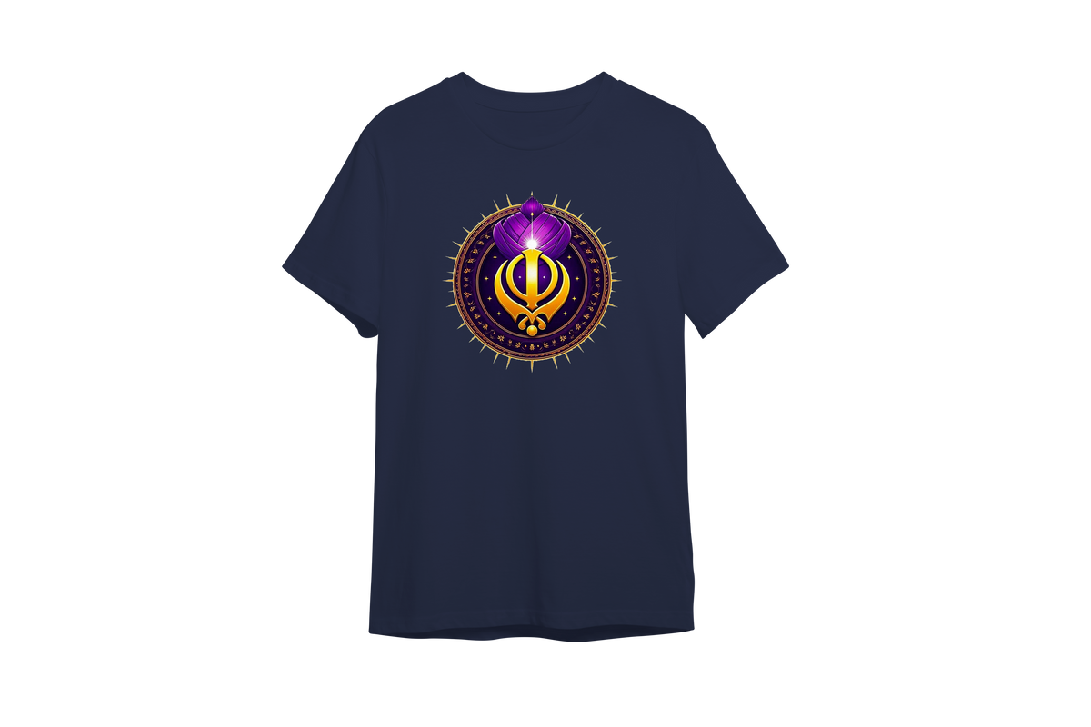 Turbaned Trend Khanda Classic Printed  Design for Sikhs || Sikh Style Inspired T-shirts