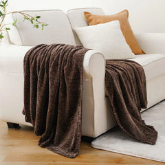 Textured Chenille Knit Throw Blanket