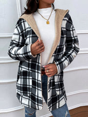 Plaid Hooded Longline Coat