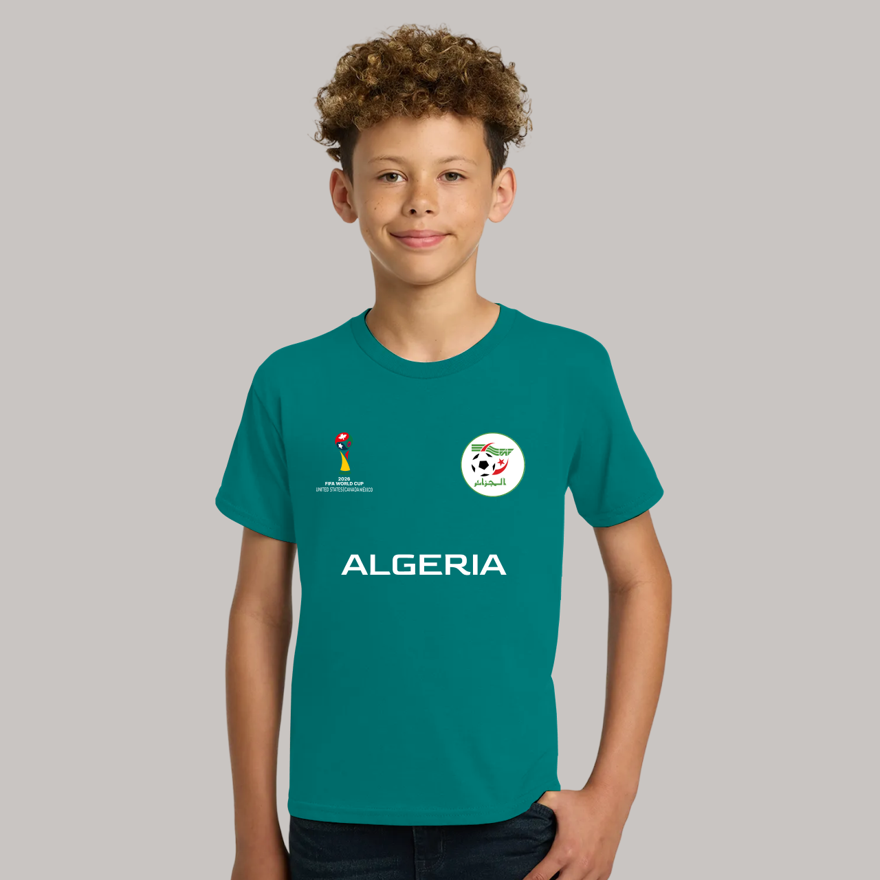 Algeria Soccer Team Fan T-Shirt  For Boys/Youth – 2026 Football World Cup TShirt