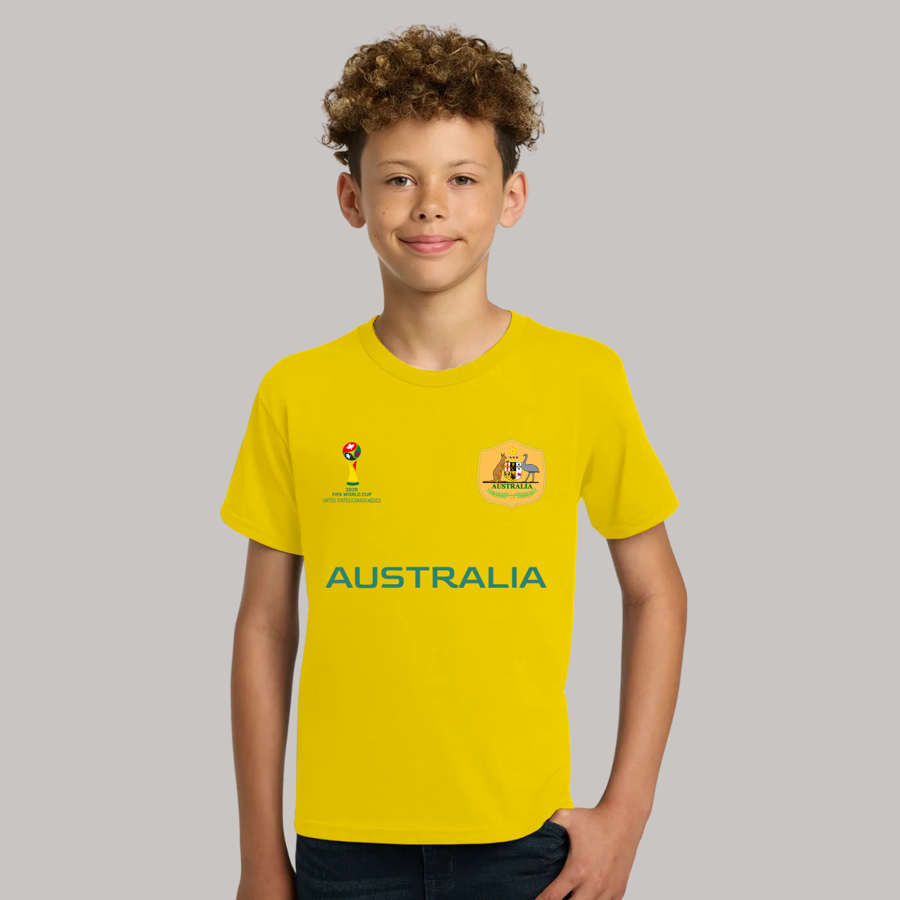 Australia Football Team Fan T-Shirt For Boys/Youth – 2026 Football World Cup TShirt