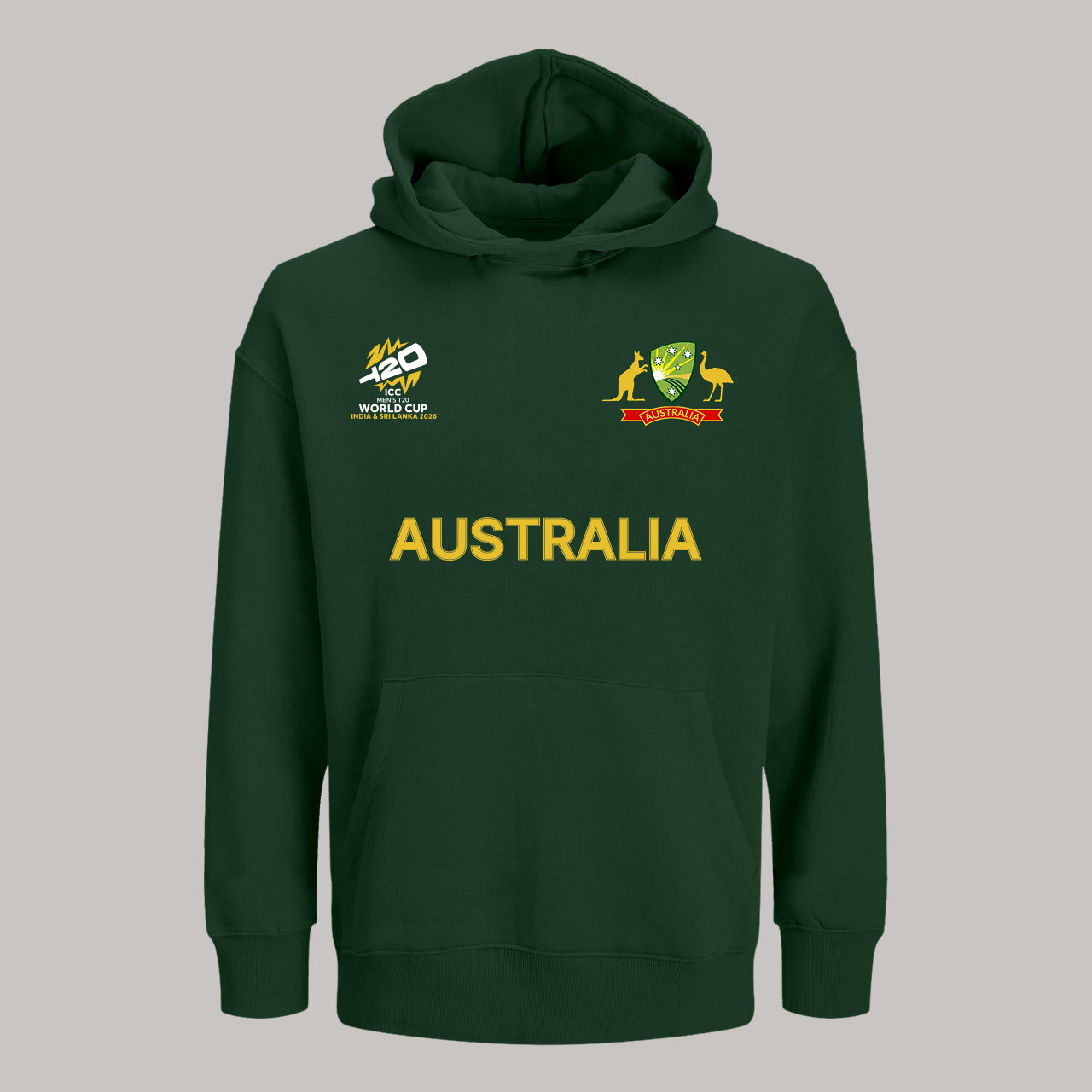 Australia Cricket Team Fan Jersey Hoodie for Cricket World Cup 2026  | Australian Cricket Team Male & Female Fan Hoodies