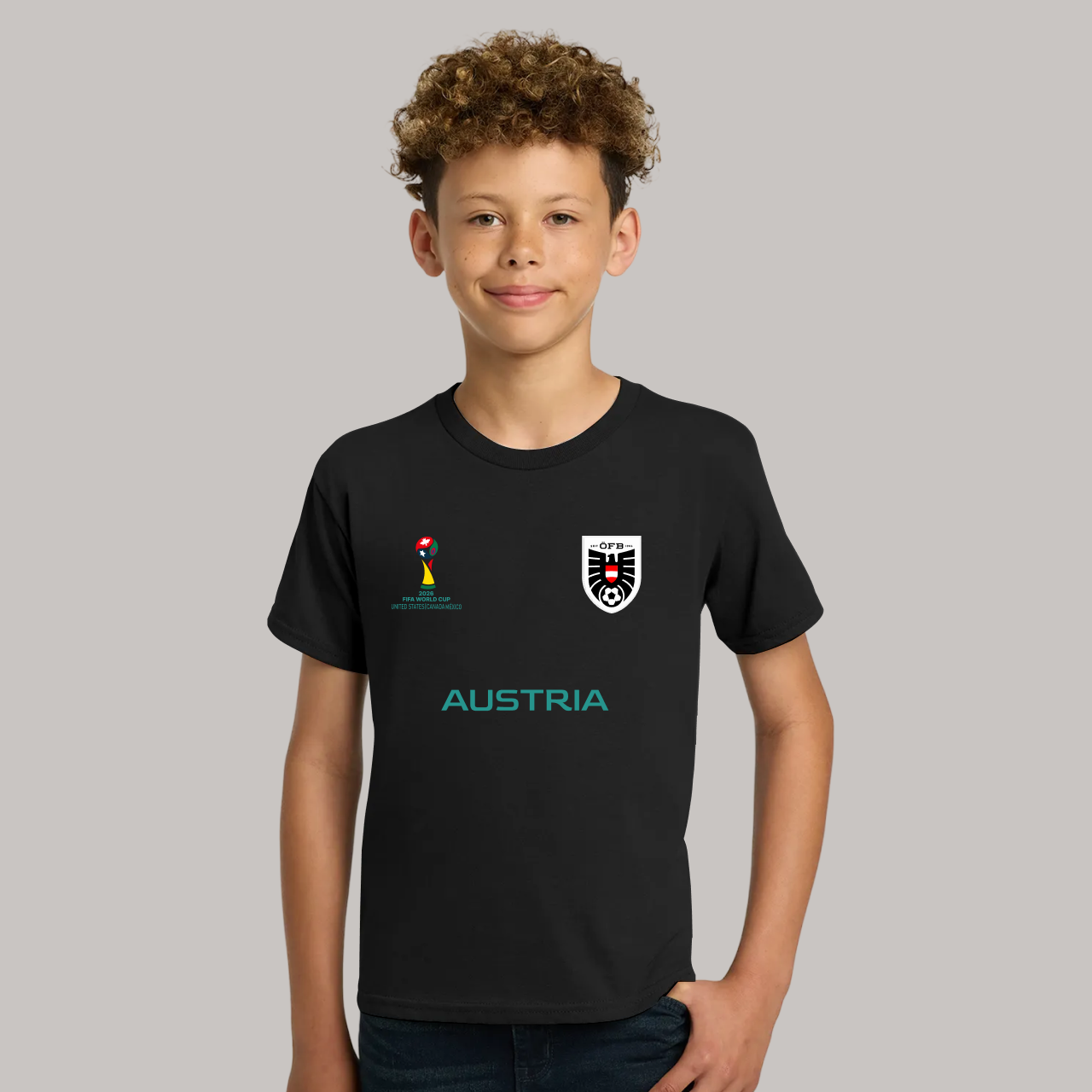 Austria Soccer Team Fan T-Shirt  For Boys/Youth – 2026 Football World Cup TShirt