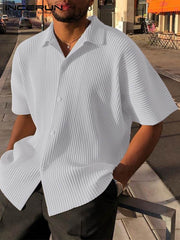 White Men's Shirt Short Sleeve | Comfortable Men's Clothing | Simple