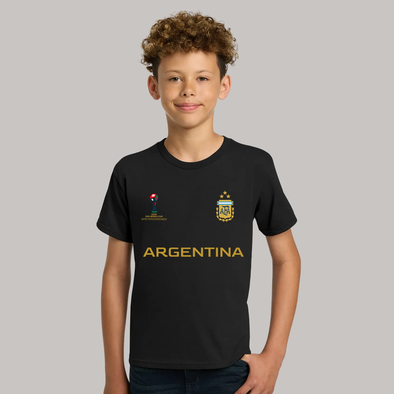 Argentina Football Team Fan T-Shirt For Boys/Youth – 2026 Football World Cup TShirt