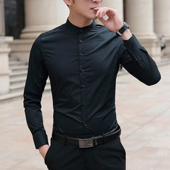 Men's Long Sleeve Collar Shirt | Men's Shirts Slim Fit Cotton - Brand