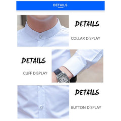 Men's Long Sleeve Collar Shirt | Men's Shirts Slim Fit Cotton - Brand