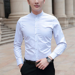 Men's Long Sleeve Collar Shirt | Men's Shirts Slim Fit Cotton - Brand