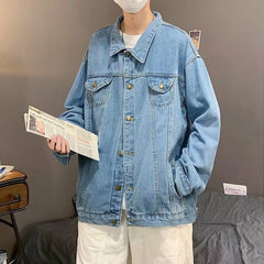 Black Denim Short Jacket Men Jeans Jacket Coats Casual Windbreaker