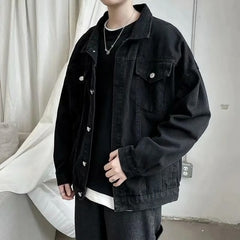 Black Denim Short Jacket Men Jeans Jacket Coats Casual Windbreaker