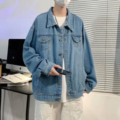 Black Denim Short Jacket Men Jeans Jacket Coats Casual Windbreaker