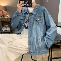 Black Denim Short Jacket Men Jeans Jacket Coats Casual Windbreaker