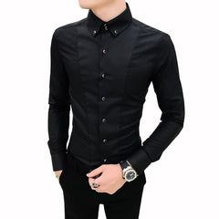 British Style Shirts for Men Fashion Men Clothing 2023 Summer Long