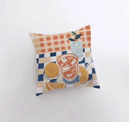 Checkered Abstract Still Life | Gouache Painting | Fuit | Citrus |