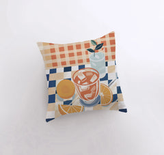 Checkered Abstract Still Life | Gouache Painting | Fuit | Citrus |