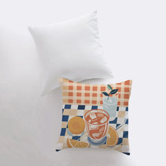 Checkered Abstract Still Life | Gouache Painting | Fuit | Citrus |