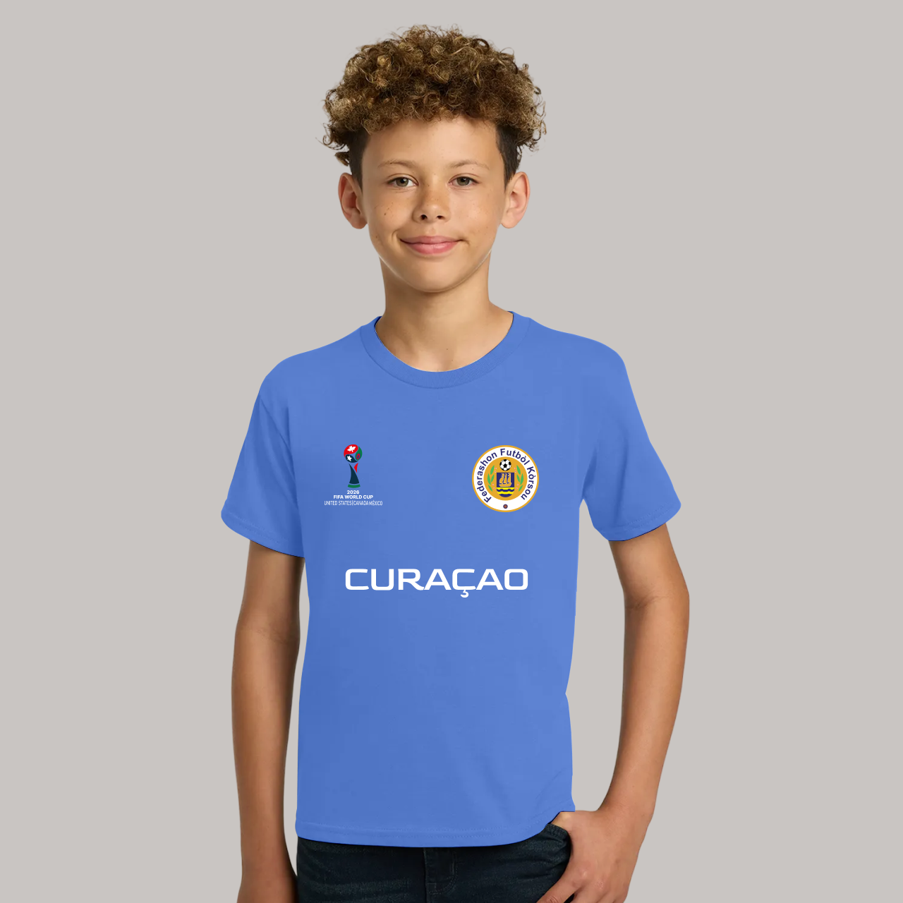 Curaçao Soccer Team Fan T-Shirt For Boys/Youth – 2026 Football World Cup TShirt