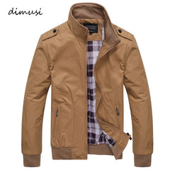 DIMUSI Mens Jackets Spring Autumn Casual Coats Solid Color Mens