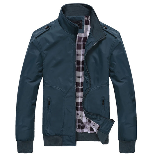 DIMUSI Mens Jackets Spring Autumn Casual Coats Solid Color Mens
