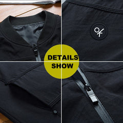 DIMUSI Mens Jackets Spring Autumn Casual Solid Color Coats Mens