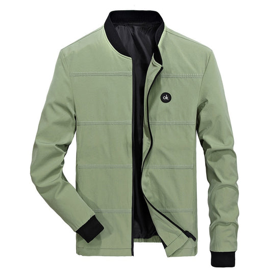 DIMUSI Mens Jackets Spring Autumn Casual Solid Color Coats Mens