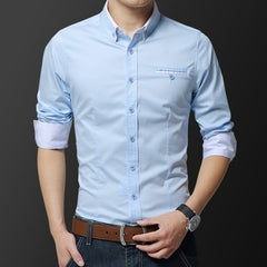 Fashion Handsome Regular Fit Casual Men Long Sleeve Shirt Design Good