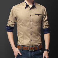 Fashion Handsome Regular Fit Casual Men Long Sleeve Shirt Design Good