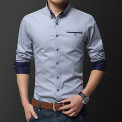 Fashion Handsome Regular Fit Casual Men Long Sleeve Shirt Design Good