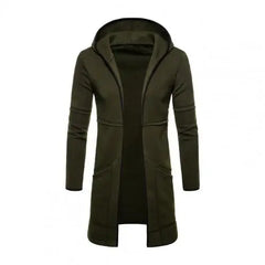 Hooded Long Sleeve Male Jacket Solid Color Autumn Winter Windproof