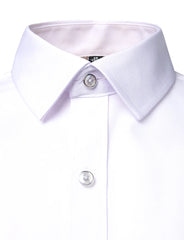 Mens White Bamboo Fiber Dress Shirts Slim Fit Wrinkle Free Casual