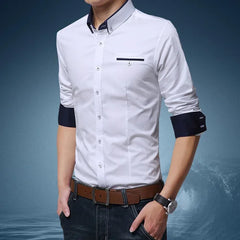 Casual Social Formal shirt Men long Sleeve Shirts Business Slim Office