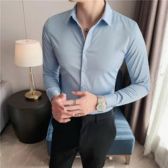 Plus Size S-7XL High Quality Men Dress Shirt 2021 Autumn Long Sleeve