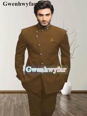 Gwenhwyfar Trendy design men's jacket pants Indian style groom wedding