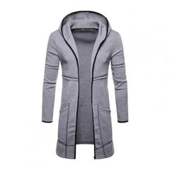 Hooded Long Sleeve Male Jacket Solid Color Autumn Winter Windproof