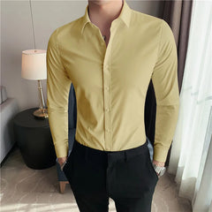 Plus Size S-7XL High Quality Men Dress Shirt 2021 Autumn Long Sleeve