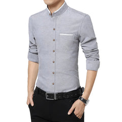 Casual Social Formal shirt Men long Sleeve Shirts Business Slim Office