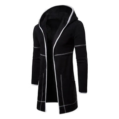 Hooded Long Sleeve Male Jacket Solid Color Autumn Winter Windproof