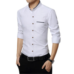 Casual Social Formal shirt Men long Sleeve Shirts Business Slim Office