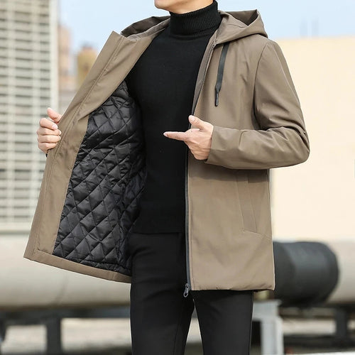 Men Jackets Autumn Winter Men's Trench Coat Men Casual Thicken Warm