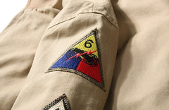 2023 Brad Pitt Fury WW2 Tanker Khaki Spring Military Cotton Bomber
